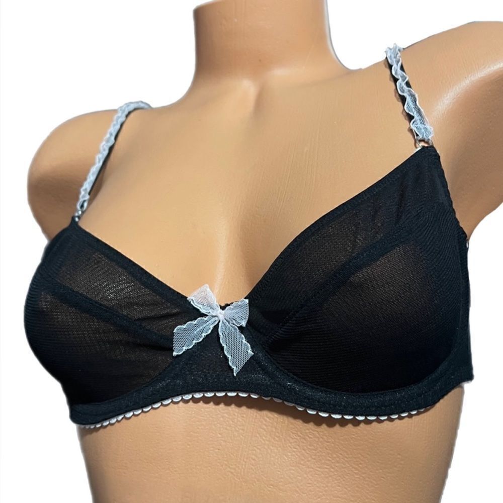 Victoria’s Secret Sexy Sheer Mesh Unlined Demi Underwire bra black 32D